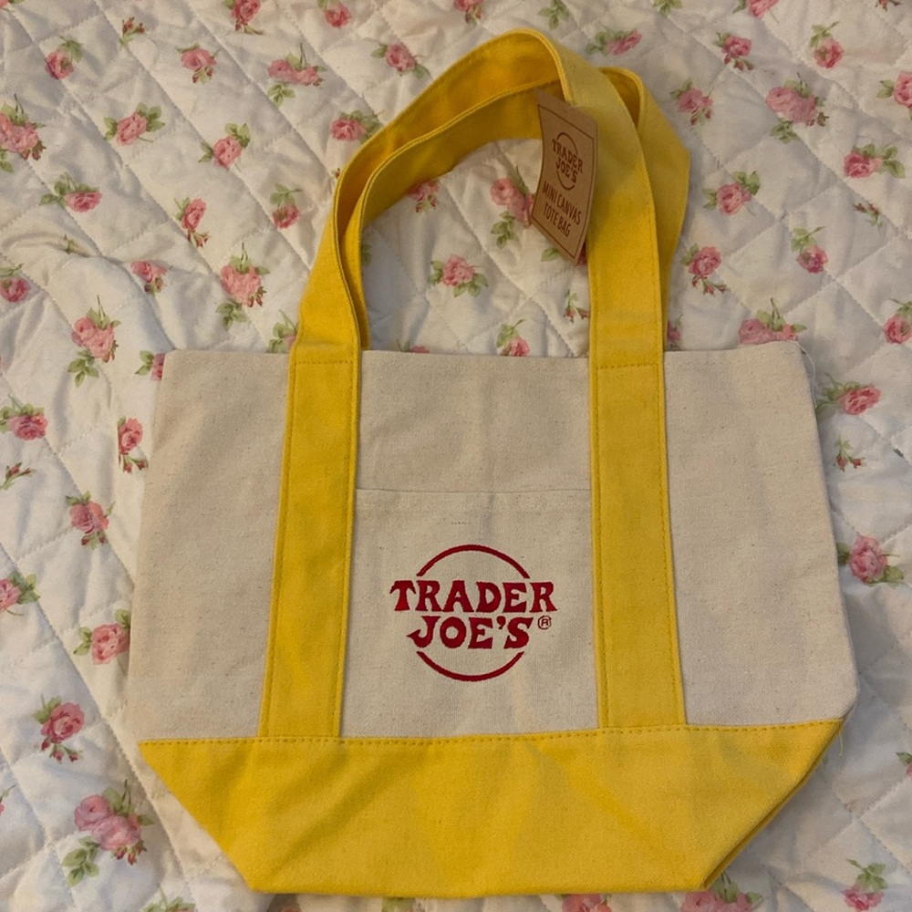 Trader Joe’s Yellow Canvas Mini Tote Bag